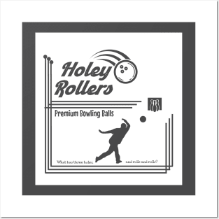 Holey Rollers Bowling Balls (white design) Posters and Art